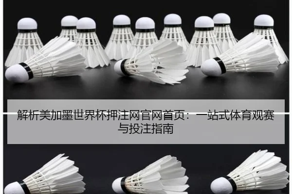 解析美加墨世界杯押注网官网首页：一站式体育观赛与投注指南